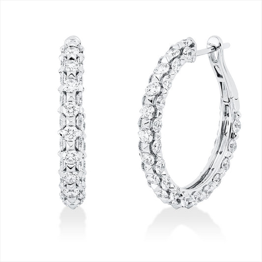 Creolen 18 kt WG, 23 Brill. 1,16 ct, TW-si, 75 Brill. 3,26 ct, TW-si