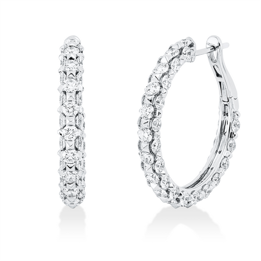 Creolen 18 kt WG, 23 Brill. 1,16 ct, TW-si, 75 Brill. 3,26 ct, TW-si