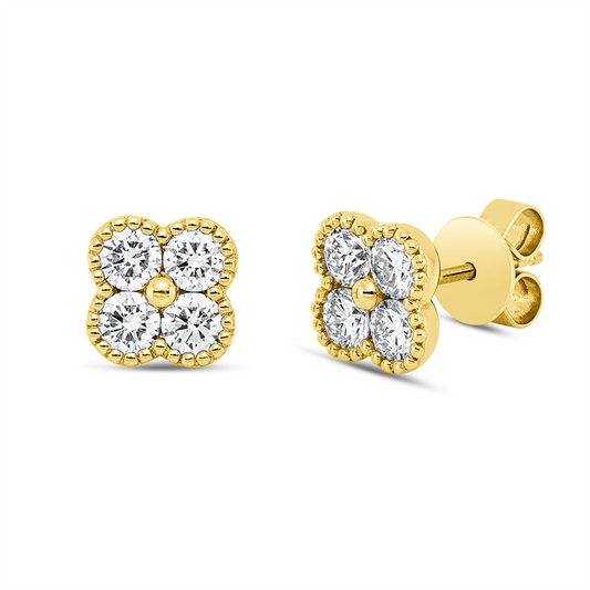 Ohrstecker 18 kt GG, 8 Brill. 1,27 ct, TW-si