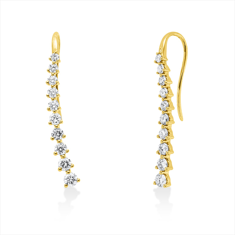 Ohrschmuck 18 kt GG, 10 Brill. 0,35 ct, TW-si, 6 Brill. 0,33 ct, TW-si, 4 Brill. 0,08 ct, TW-si