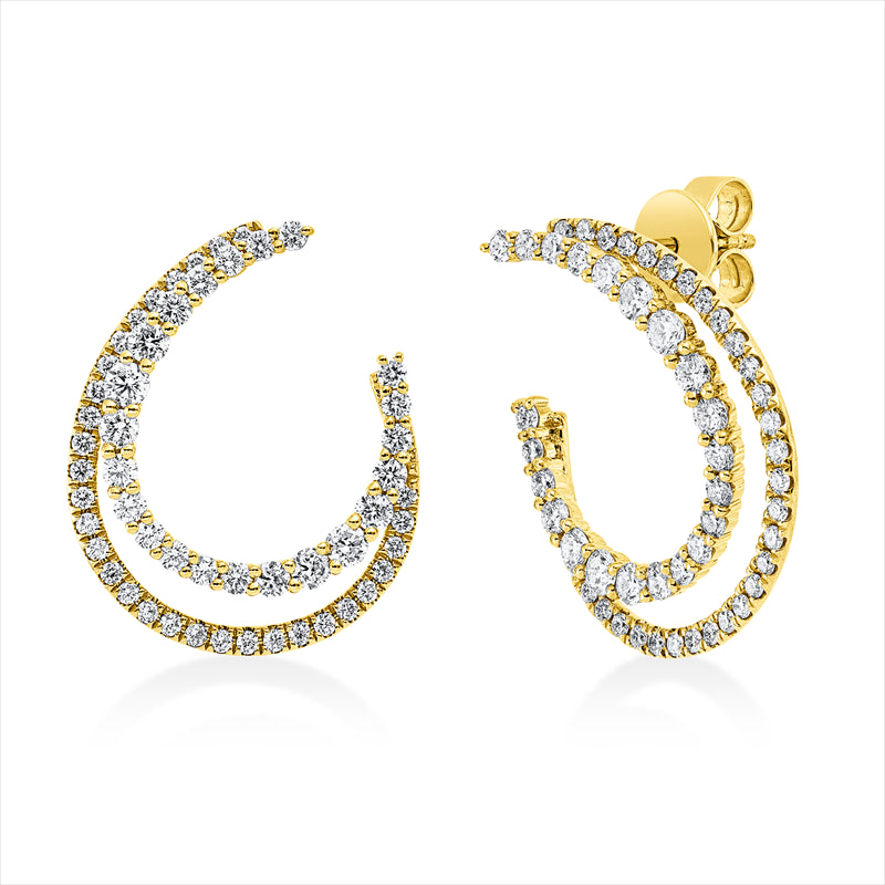 Ohrstecker 18 kt GG, 20 Brill. 0,73 ct, TW-si, 86 Brill. 1,00 ct, TW-si