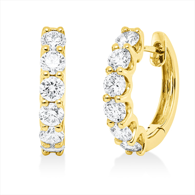 Creolen 18 kt GG, 12 Brill. 1,20 ct, TW-si