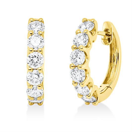 Creolen 18 kt GG, 12 Brill. 1,18 ct, TW-si