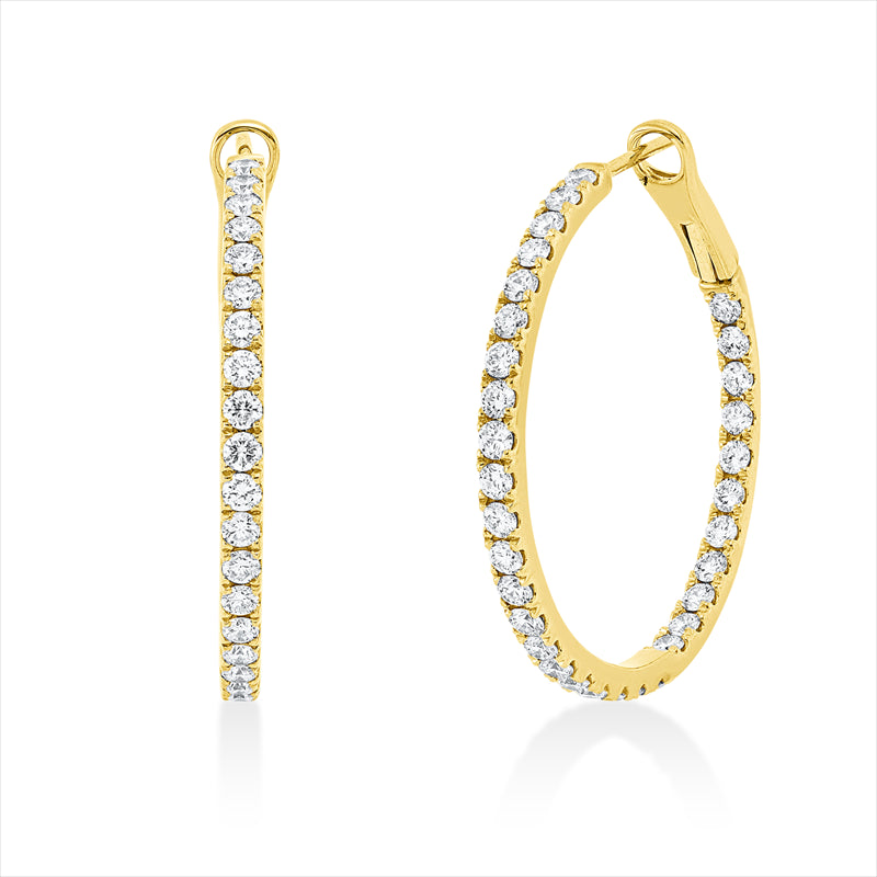 Creolen 18 kt GG, 64 Brill. 1,67 ct, TW-si