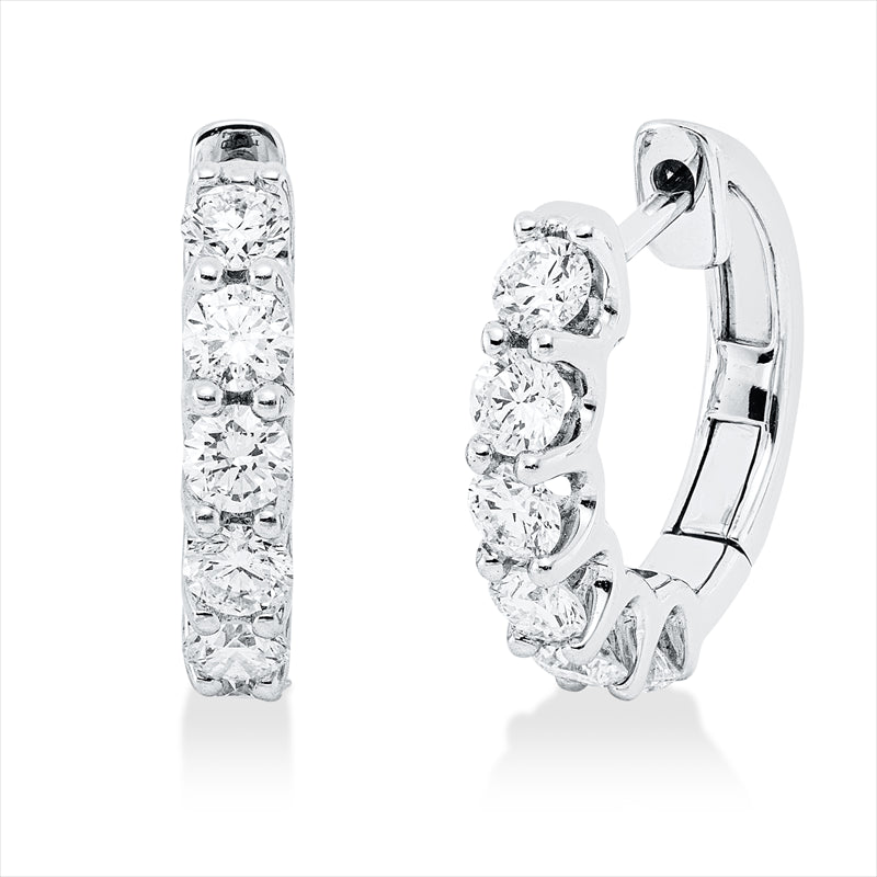 Creolen 18 kt WG, 12 Brill. 1,18 ct, TW-si