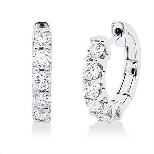 Creolen 18 kt WG, 12 Brill. 1,18 ct, TW-si