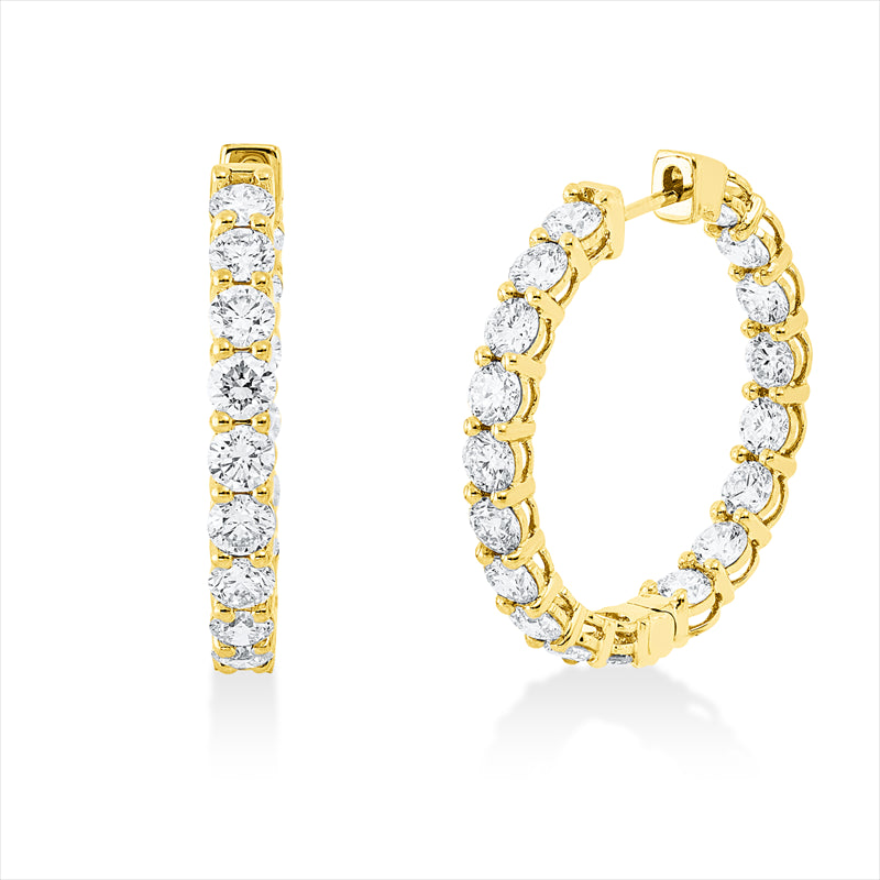 Creolen 18 kt GG, 36 Brill. 3,59 ct, TTLB-si