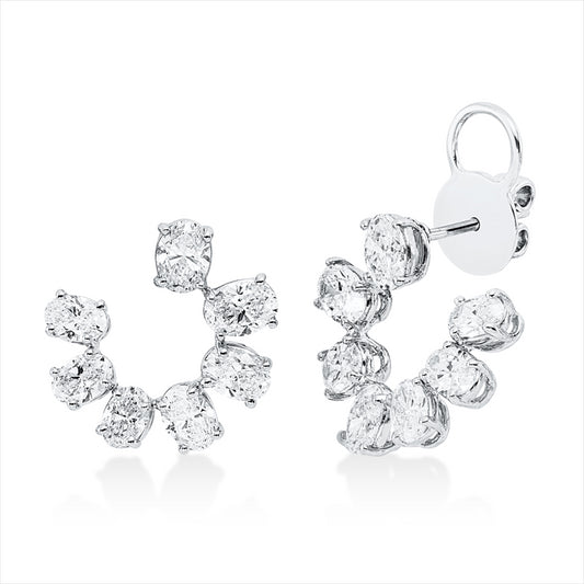 Ohrschmuck 18 kt WG, 4 Oval 1,37 ct, 4 Oval 1,60 ct, 6 Oval 1,49 ct, D/TW-vsi/si