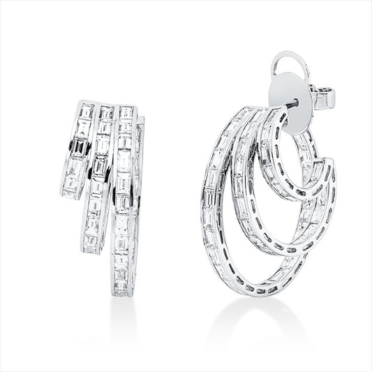 Ohrschmuck 18 kt WG, 26 Bag. 1,95 ct, D/TW-vsi/si, 66 Bag. 4,35 ct, D/TW-vsi/si