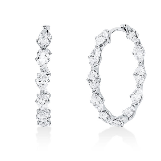 Creolen 18 kt WG, 22 Nav. 2,93 ct, D/TW-vsi