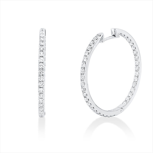 Creolen 18 kt WG, 76 Brill. 1,67 ct, TW-vsi