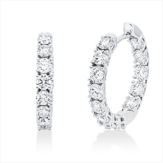 Creolen 18 kt WG, 26 Brill. 2,13 ct, TW-vsi