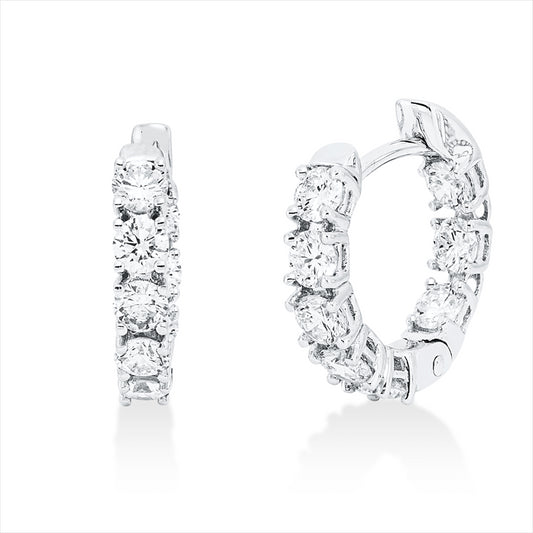 Creolen 18 kt WG, 16 Brill. 1,31 ct, TW-vsi