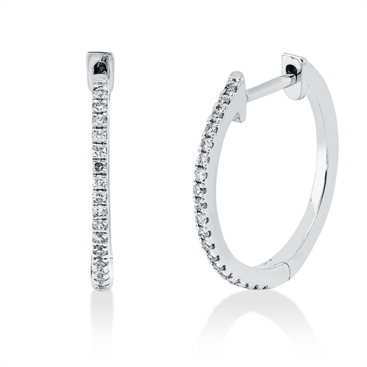 Creolen 18 kt WG, 38 Brill. 0,12 ct, TW-pi