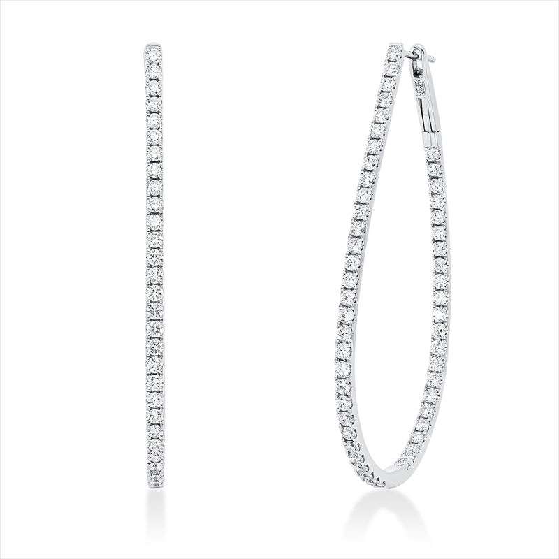 Creolen 18 kt WG, 108 Brill. 2,35 ct, TW-si