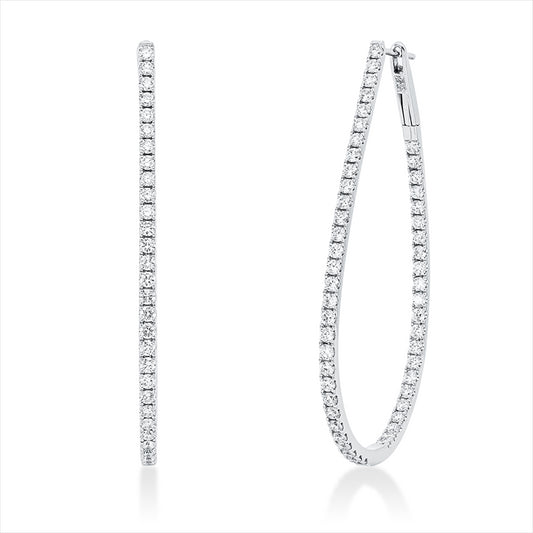 Creolen 18 kt WG, 108 Brill. 2,35 ct, TW-si