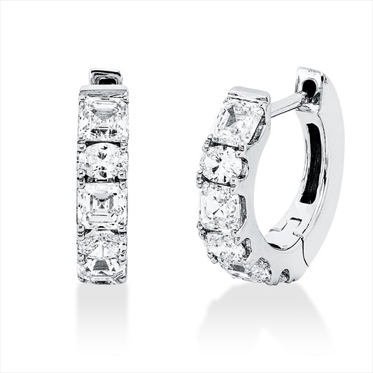 Creolen 18 kt WG, 12 Fant-Schl. 1,16 ct, TW-vsi