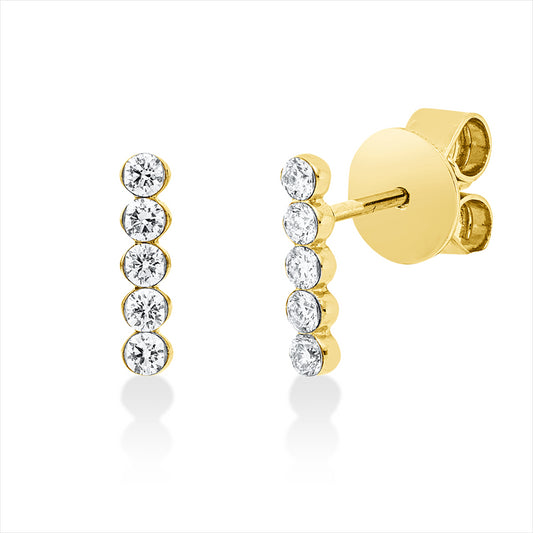 Ohrstecker 18 kt GG, 10 Brill. 0,24 ct, I-si