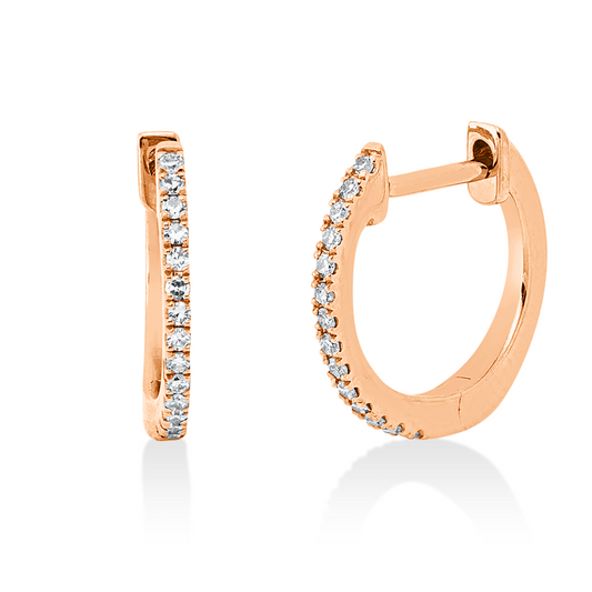Creolen 18 kt RG, 28 Dia. 0,08 ct, I-si
