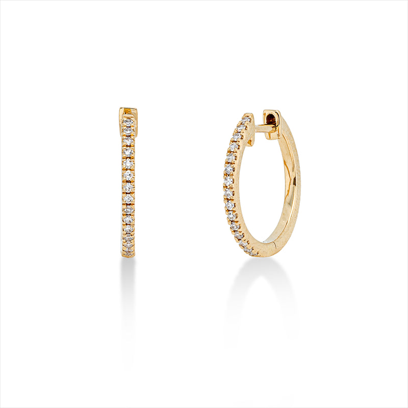 Creolen 18 kt GG, 30 Dia. 0,10 ct, TW-si