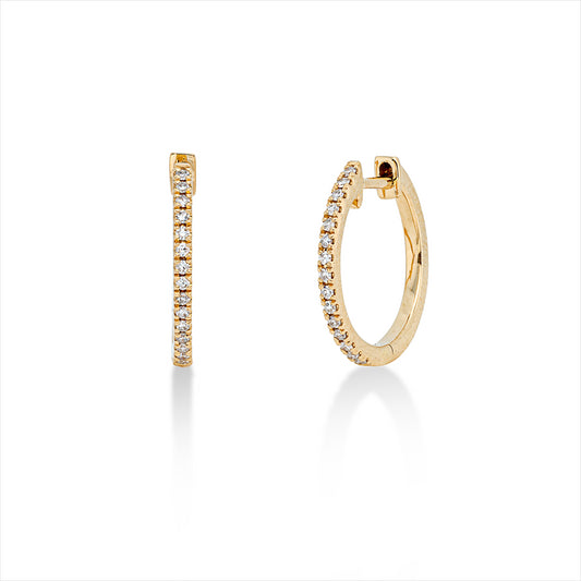 Creolen 18 kt GG, 30 Dia. 0,10 ct, TW-si