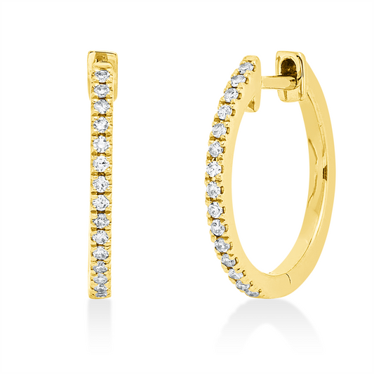 Creolen 18 kt GG, 30 Dia. 0,10 ct, TW-si