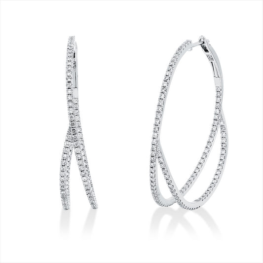 Creolen 18 kt WG, 212 Brill. 1,62 ct, TW-si