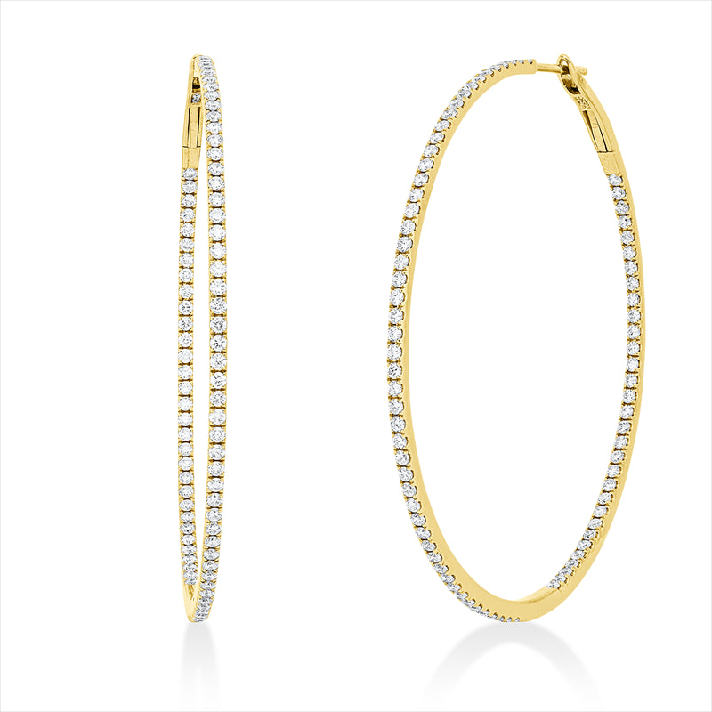 Creolen 18 kt GG, 166 Brill. 1,76 ct, TW-si