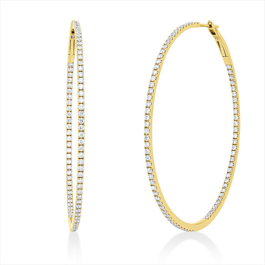 Creolen 18 kt GG, 166 Brill. 1,76 ct, TW-si