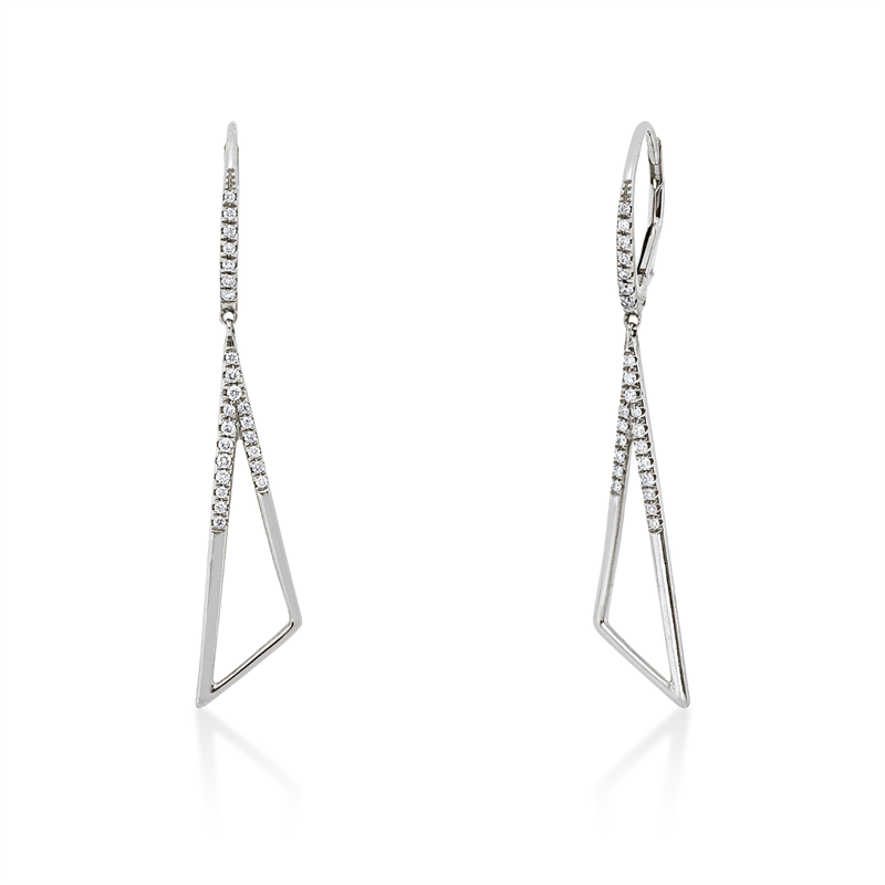 Ohrschmuck 18 kt WG, 48 Brill. 0,23 ct, I-si/pi