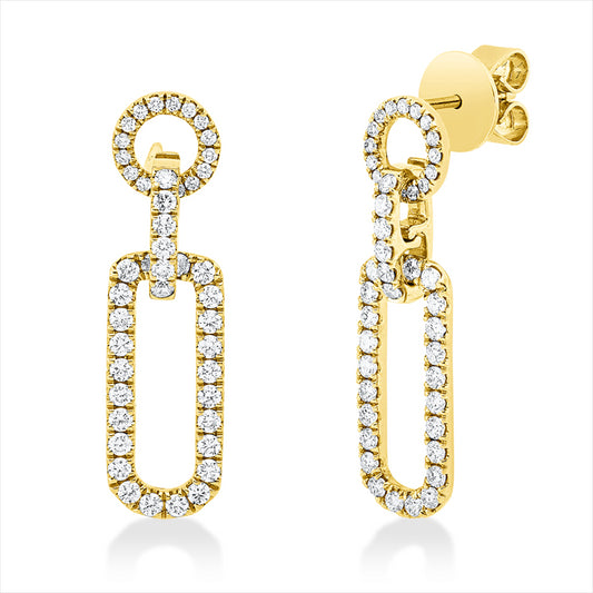 Ohrschmuck 18 kt GG, 92 Brill. 0,86 ct, TW-vsi/si