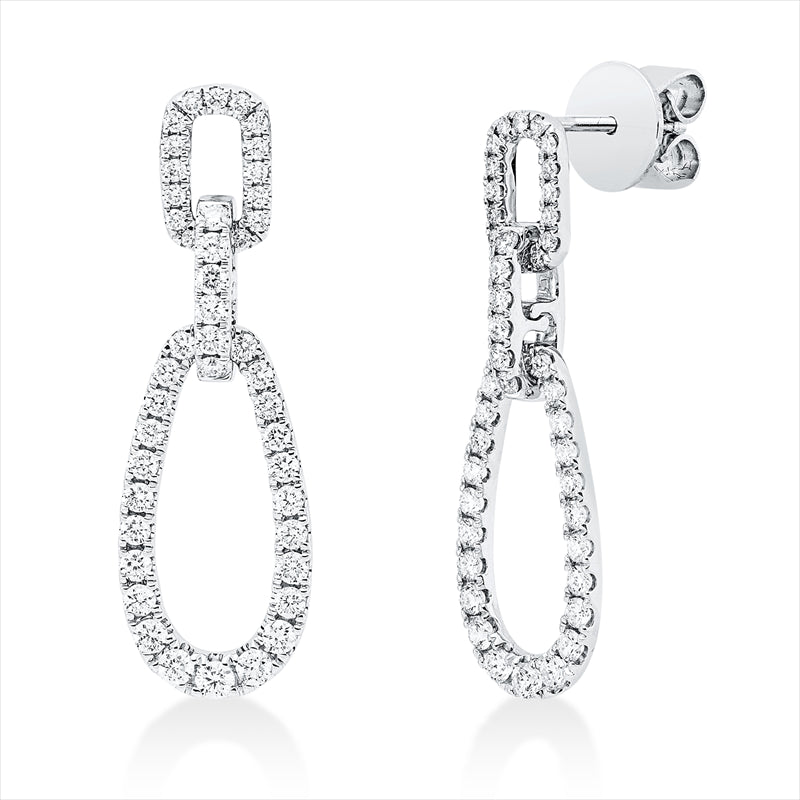 Ohrschmuck 18 kt WG, 92 Brill. 0,88 ct, TW-vsi/si