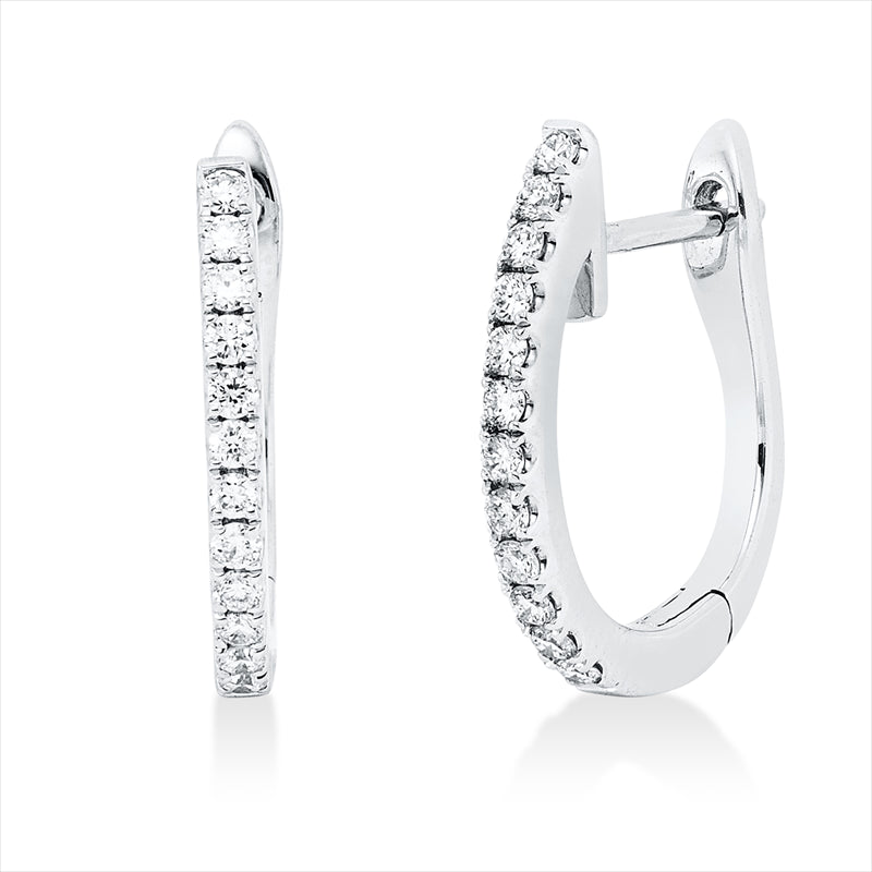 Creolen 18 kt WG, 24 Brill. 0,22 ct, TW-vsi/si