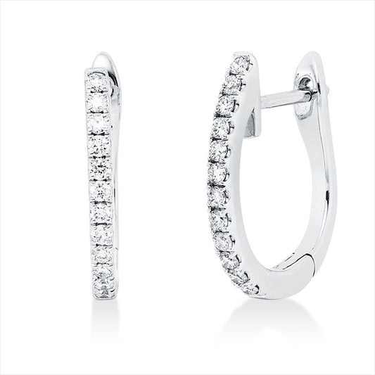 Creolen 18 kt WG, 24 Brill. 0,22 ct, TW-vsi/si