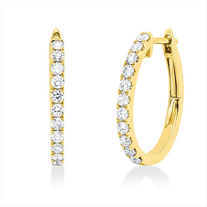 Creolen 18 kt GG, 22 Brill. 0,81 ct, TW-vsi/si