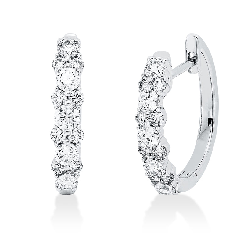 Creolen 18 kt WG, 26 Brill. 0,75 ct, TW-vsi/si