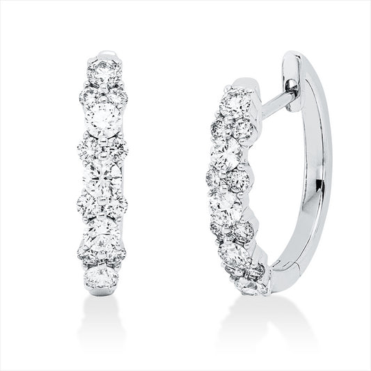 Creolen 18 kt WG, 26 Brill. 0,75 ct, TW-vsi/si