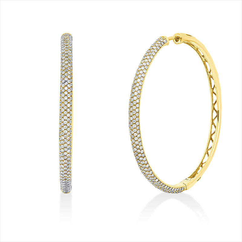 Creolen 18 kt GG, 496 Brill. 1,97 ct, W-pi