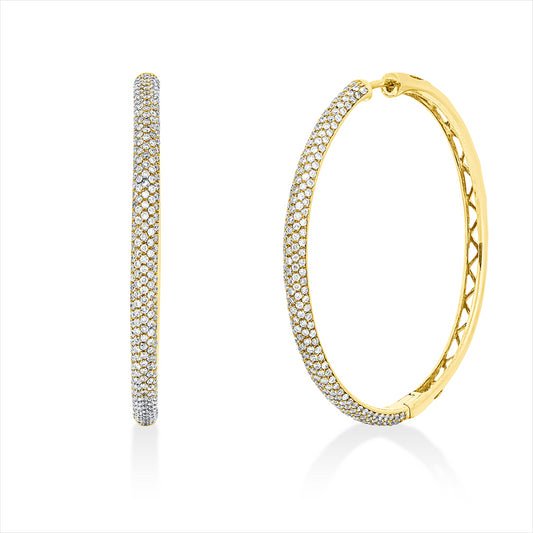 Creolen 18 kt GG, 496 Brill. 1,97 ct, W-pi