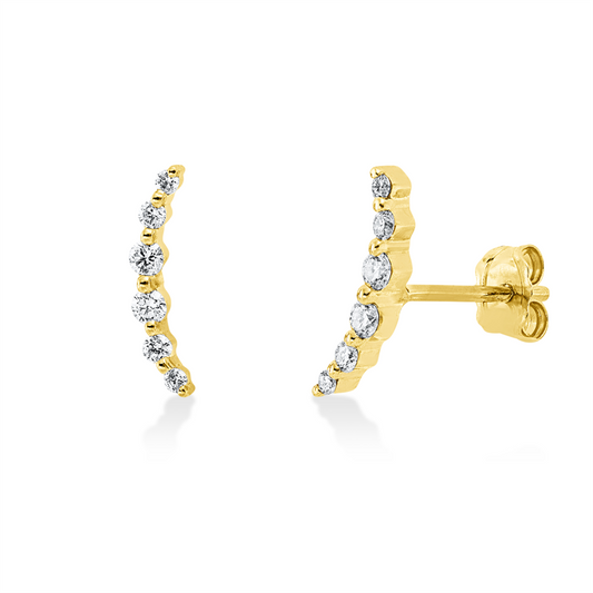 Ohrstecker 18 kt GG, 12 Brill. 0,17 ct, W-si
