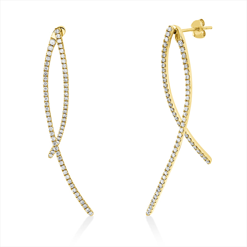 Ohrschmuck 18 kt GG, 134 Brill. 0,77 ct, W-si