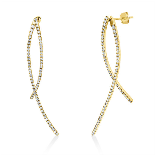 Ohrschmuck 18 kt GG, 134 Brill. 0,77 ct, W-si