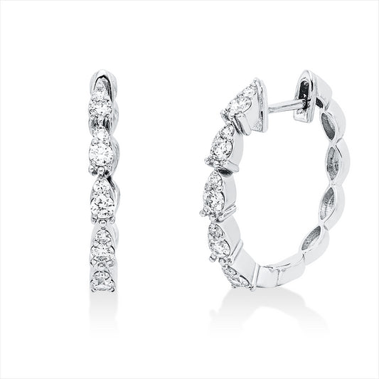 Creolen 18 kt WG, 20 Brill. 0,43 ct, F-si