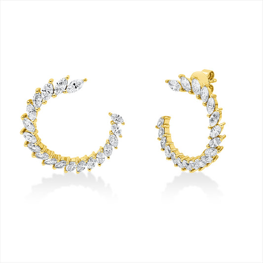 Ohrstecker 18 kt GG, 38 Nav. 1,64 ct, TW-vsi/si