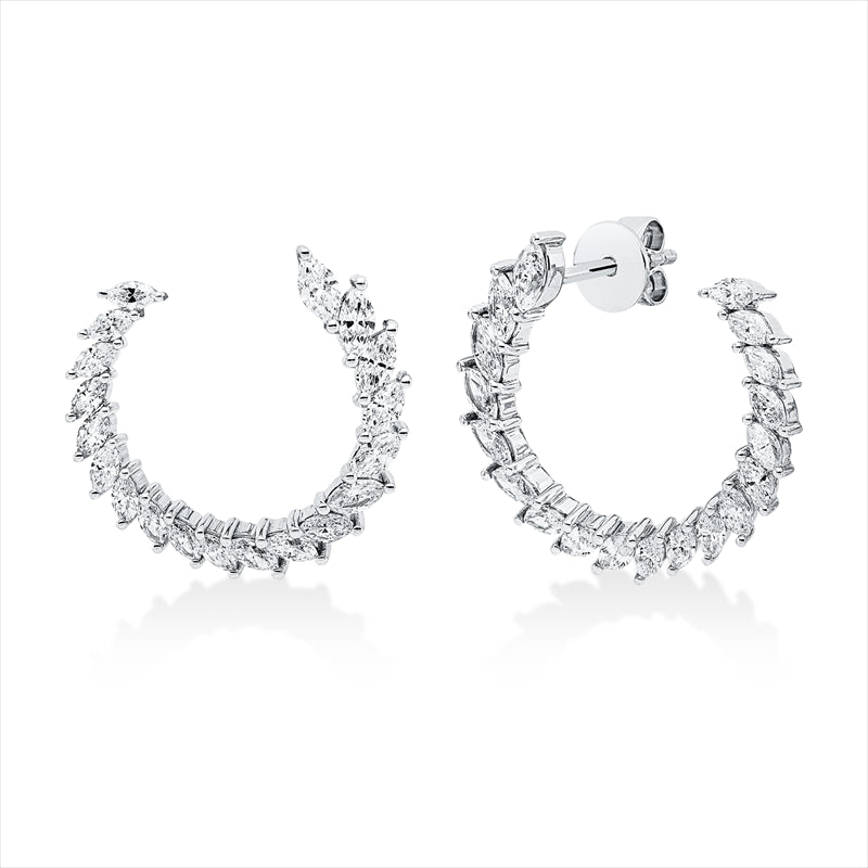 Ohrstecker 18 kt WG, 38 Nav. 1,63 ct, TW-vsi/si