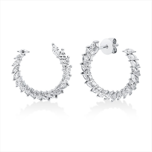 Ohrstecker 18 kt WG, 38 Nav. 1,63 ct, TW-vsi/si