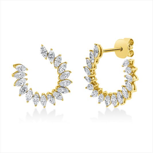 Ohrstecker 18 kt GG, 32 Nav. 1,23 ct, TW-vsi/si