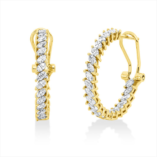 Creolen 18 kt GG, 48 Nav. 1,62 ct, TW-vsi/si