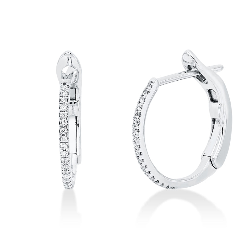 Creolen 18 kt WG, 48 Brill. 0,10 ct, TW-si