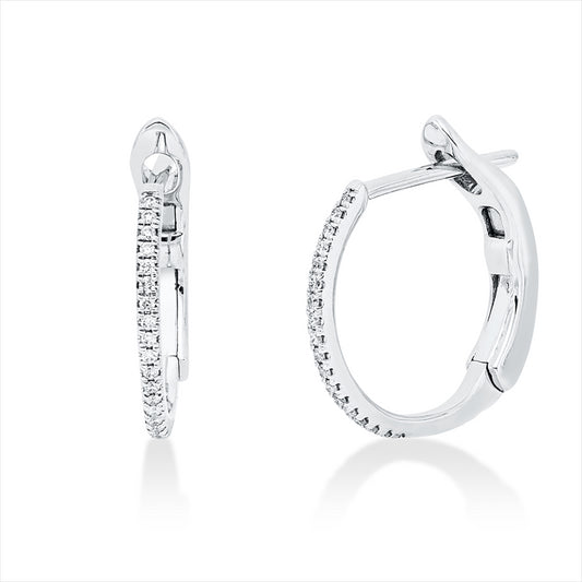 Creolen 18 kt WG, 48 Brill. 0,10 ct, TW-si